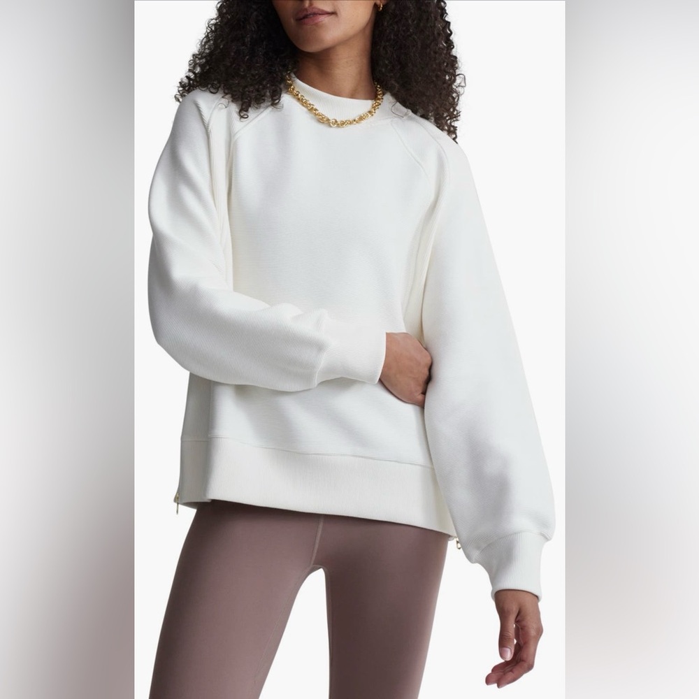 EUC Varley Goulding Rib Sweatshirt - Ivory - medium